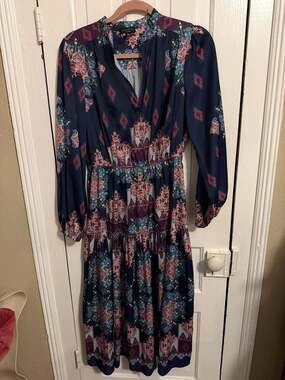 Current Air Paisley Print Tiered Maxi Dress Size S